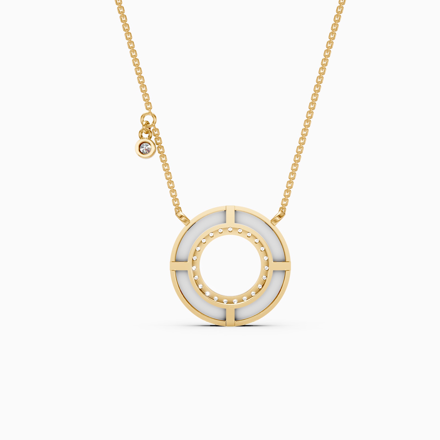 Circle Gold Lab Grown Diamond Necklace